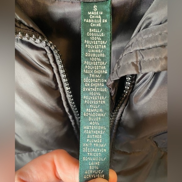 Lauren Ralph Lauren 100% Goose-down Black Belted Duvet Puffer Coat - Picture 7 of 7